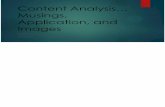 Content Analysis: Applications and Images