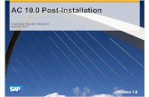 AC 10.0 Post-Installation