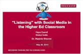 "Listening" with Social Media in the Higher Ed Classroom (166270920)