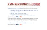 CWA Newsletter, Thursday, September 5, 2013
