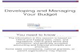 SW 2013 Devolping and Managing a Budget