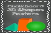 3D Shapes Posters Chalkboard