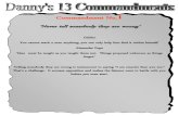 Danny's 13 Commandments