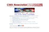 CWA Newsletter, Wednesday, July 3, 2013 - Happy 4th of July!