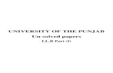 Annual University Papers of LL.B Part I for the Year 2012
