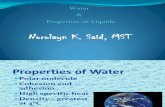 Water and Liquid Properties