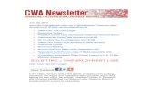 CWA Newsletter, Thursday, June 20, 2013