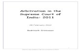 Arbitration in the  Supreme Court of  India: 2011