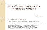 Orientation to Project Work