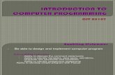 Introduction to Computer Programming1