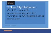 Sample Syllabus for Wikipedia Assignment