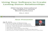 Using Your Software to Create Lasting Donor Relationships