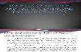 Export Documentation and Role of Clearing and Forwarding