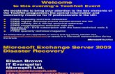 Exchange 2003 Disaster Recovery