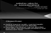 MENTAL HEALTH in Adolescence