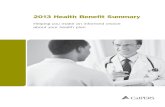 2013 Health Benefit Summary