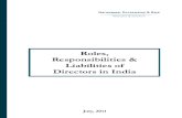 Roles Liabilities and Responsibilities of Directors in India