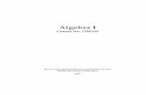 Algebra I  -  Course No. 1200310  content revised by  Sylvia Crews  Sue Fresen  developed and edited by  Sue Fresen
