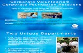 How to Leverage and Integrate Volunteer Services and Corporate Development