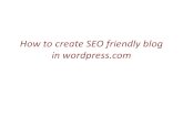 How to Create SEO Friendly Blog in Wordpress