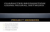Character Recognition Using Neural Netwoks