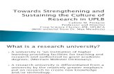 Towards Strengthening and Sustaining the Culture of Research Productivity in UPLB