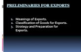 Preliminaries for Exports