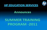 Hpes summer training presentation