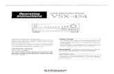 Vsx-454 User Manual