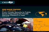 From Private Security to Public  Good: Regulating the Private Security Industry in Haiti by Geoff Burt