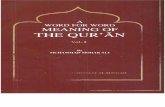 A Word for Word Meaning of the Qur'an Volume 1 Ali