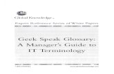 Geek Speak Glossary a Managers Guide to IT Terminology