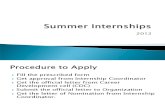 Summer Internships 2012