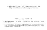 Introduction to Production & Operations Management Mod I