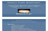 Hickory Creek Subdivision HOA 2012 Mtg Presentation