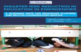 Disaster Risk Reduction in Education in Emergencies....UN Education Cluster