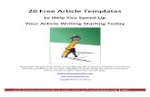 Free Article Templates eBook