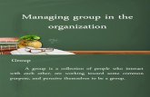 Managing Group in the Organization