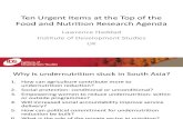 Haddad:  Ten Items at Top of Food and Nutrition Research Agenda (JICA-RI presentation)