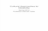 Cultural Approaches to Disability Week Four