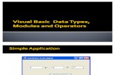 Visual Basic Data Types, Modules and Operators