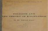 Edward Caird IDEALISM AND THE THEORY OF KNOWLEDGE London 1903