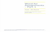 Word for Assignment Part 1