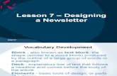 Lesson 7 – Designing a Newsletter