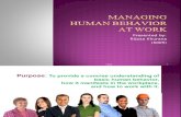 Managing Human Behavior at Work
