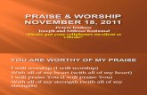 Praise & Worship Nov. 18,2011