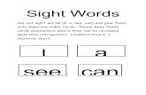 2010 - 2011 Sight Word Cards 4 Homework