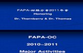 FAPA-OC Major Activities of 2010~2011-FINAL