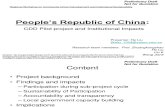 People’s Republic of China:CDD Pilot project and Institutional Impacts (Not for Quotation)