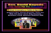 Rev. David Kayode- His Biography & Political Agenda/Platform As A Candidate For City Council Member Of New York City, From Queens District #28, New York City